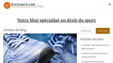 Page d'accueil du site : Droit Sport