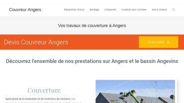 Page d'accueil du site : Couvreur Angers
