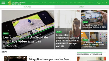 Page d'accueil du site : Les applications Android