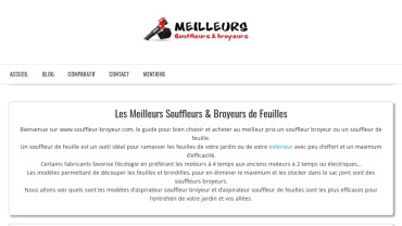 Page d'accueil du site : Meilleurs Souffleurs & Broyeurs