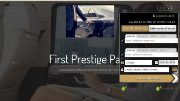 Page d'accueil du site : First Prestige Paris