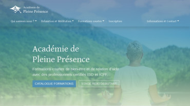 Page d'accueil du site : Académie pleine présence
