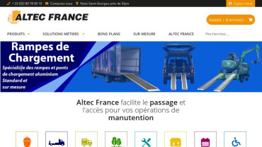 Page d'accueil du site : Altec France 