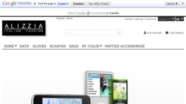 Page d'accueil du site : Alizzia Italian Fashion