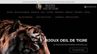 Page d'accueil du site : Bijoux Oeil de Tigre