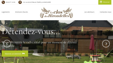 Page d'accueil du site : Le Clos des Hirondelles