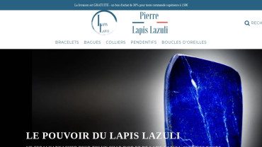 Page d'accueil du site : Boutique Pierre Lapis Lazuli