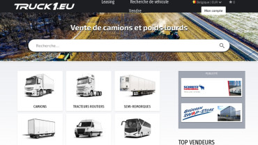 Page d'accueil du site : Truck1.be