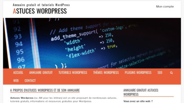 Page d'accueil du site : Astuces Wordpress