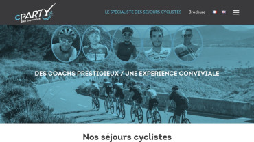Page d'accueil du site : Cparty Bike Experience