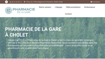 Page d'accueil du site : Pharmacie de la Gare