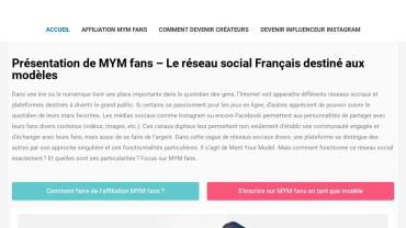 Page d'accueil du site : Top MYM Fans 