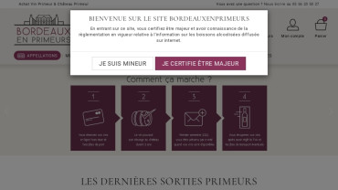 Page d'accueil du site : Bordeaux En Primeurs