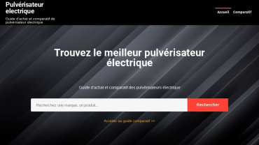 Page d'accueil du site : Pulvérisateur Electrique