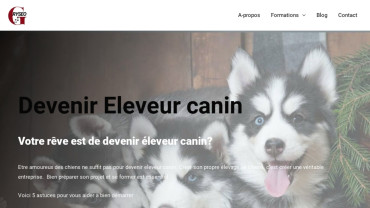 Page d'accueil du site : Devenir Eleveur canin