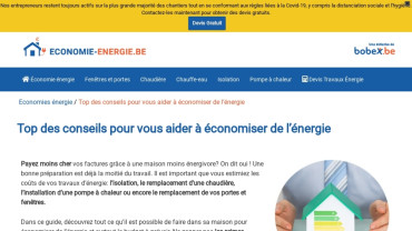 Page d'accueil du site : Economie Energie