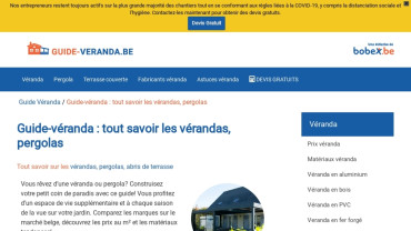 Page d'accueil du site : Guide-véranda