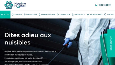 Page d'accueil du site : Hygiene Biotech