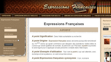 Page d'accueil du site : Expressions Françaises