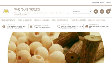 Page d'accueil du site : Perles en bois et en pierre