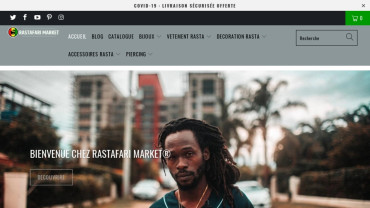 Page d'accueil du site : Rastafari market