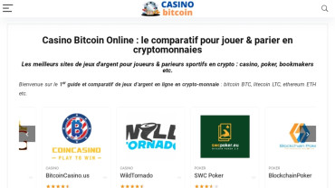 Page d'accueil du site : Casino Bitcoin