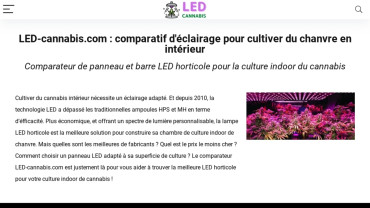 Page d'accueil du site : LED Cannabis