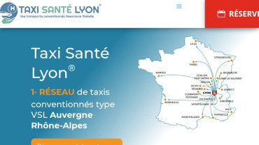 Page d'accueil du site : Taxi Santé Lyon
