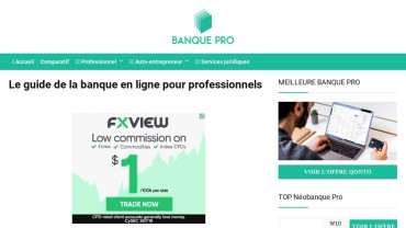 Page d'accueil du site : BanquePro