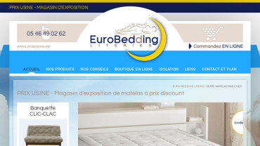 Page d'accueil du site : EuroBedding