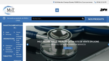 Page d'accueil du site : MT Technologie