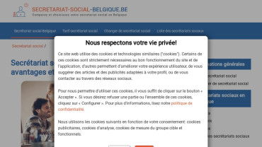 Page d'accueil du site : Secrétariat Social Belgique
