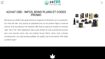 Page d'accueil du site : ZeCBD