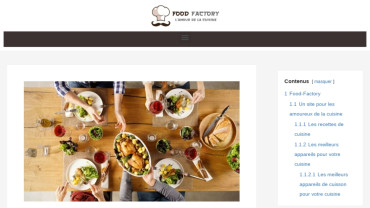 Page d'accueil du site : Food-Factory