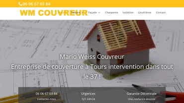 Page d'accueil du site : Mario Weiss Couvreur 