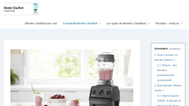 Page d'accueil du site : Blender Chauffant