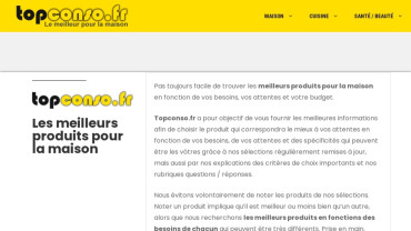 Page d'accueil du site : Topconso.fr