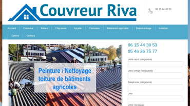 Page d'accueil du site : Couvreur Riva