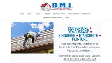 Page d'accueil du site : BMJ Toiture