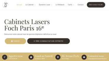 Page d'accueil du site : Cabinet Laser Foch