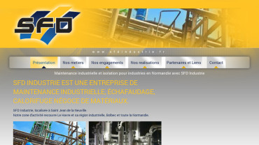 Page d'accueil du site : SFD Industrie