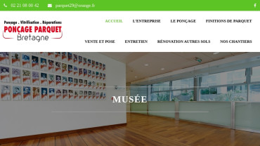 Page d'accueil du site : Ponçage parquet Bretagne