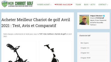 Page d'accueil du site : Mon chariot golf