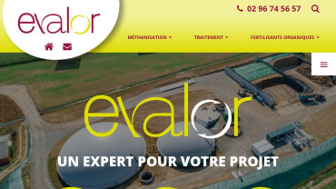 Page d'accueil du site : Evalor