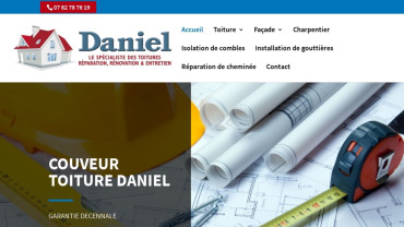 Page d'accueil du site : Couverture Toiture Daniel