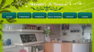 Page d'accueil du site : Institut Arômes et Sens