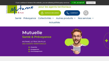 Page d'accueil du site : Mutame & Plus