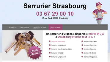 Page d'accueil du site : Serrurier Strasbourg