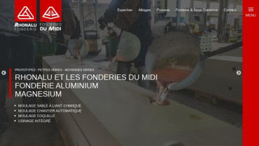 Page d'accueil du site : Rhonalu et Les Fonderies du Midi