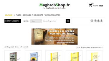 Page d'accueil du site : Maghreb shop